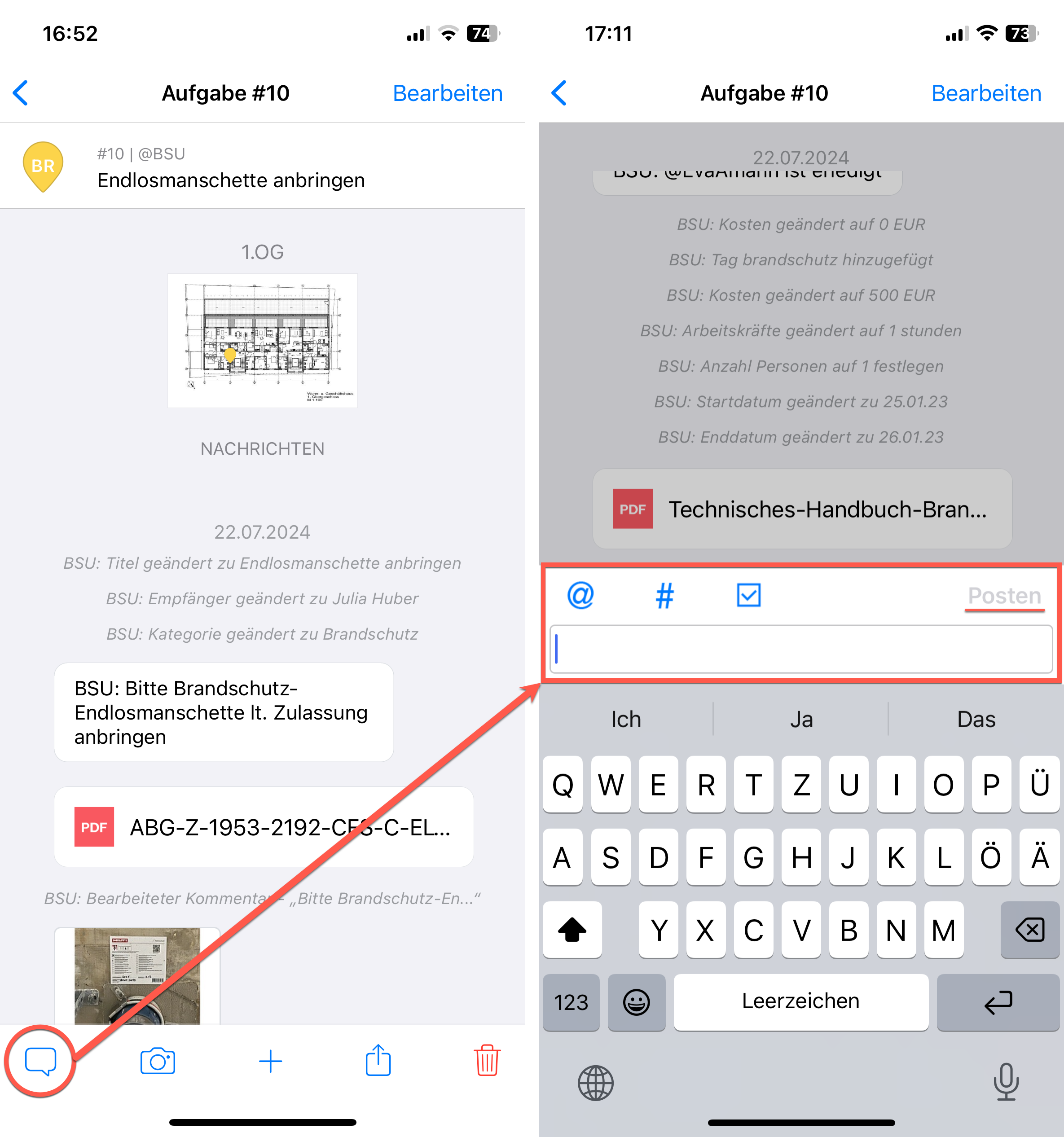 2024-08-06_Aufgaben Attribute_Hinzufügen von Verantwortlichen, Hashtags und Checklistenpunkten_iOS.png