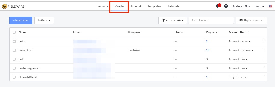 How do I invite or remove a user to my Account or Projects